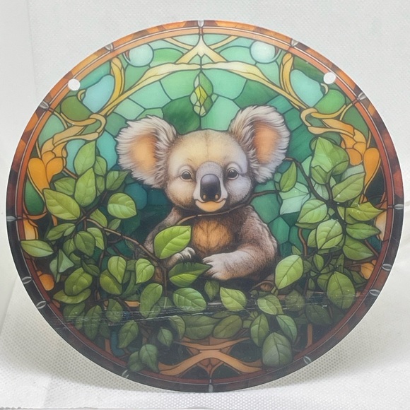 Suncatcher Koala Bear Acrylic Wildlife Animal Faux Stained Glass Decorative Gift - Picture 3 of 3